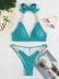 Sequin Backless Lace-Up Hanging Neck Split Bikini 2 Piece Set NSZO108199