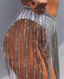 Rhinestones Shiny Fringed Skirt NSYML108207