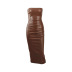 Solid Color Pu Leather Slim Tube Top Split Dress NSLBK108296