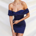 One-Shoulder Fishbone Solid Color Slim Prom Dress NSLBK108301