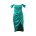Tube Top Fish Bone Self-Cultivation Split Fork Solid Color Pleated Prom Dress NSLBK108336