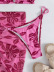 Conjunto de tres piezas de bikini dividido con cordones estampados NSZO108348