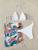Printed Lace-Up Split Bikini Three-Piece Set NSZO108357