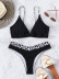 Leopard Print Halter High Waist Split Bikini 2 Piece Set NSZO108358