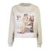 Three-Dimensional Character Oil Painting Style Print Thick Sweatshirt NSXE108416