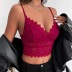 Solid Color Lace Deep V-Neck Wrap Chest Camisole NSSCY108558
