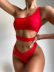 Solid Color Irregular Hollow One-Piece Swimwear NSCMB108618