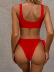 Solid Color High Waist Bandage Split Bikini 2 Piece Set NSCMB108645