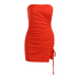 Wrapped Chest Open Back Pleated Slit Prom Sheath Dress NSXE108814