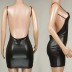 Sling Slim Patent Leather Backless Dress NSHPH108849
