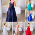 Full-Length Solid Color High Waist Slip Dress NSCYW108880