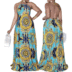 Halterneck Backless Sleeveless Printed Dress NSCYW108892