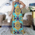 Halterneck Backless Sleeveless Printed Dress NSCYW108892