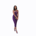 Mid-Length Solid Color Hollow Slip Dress NSCYW108897