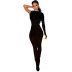 Solid Color Single-Sleeved Tight-Fitting High-Waist Hip-Lifting Jumpsuit NSJYF109007