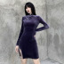 Gothic Style Improved Cheongsam Long-Sleeved Dress NSGYB99722