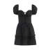 Gothic Style Lace-Up Puff Sleeve Dress NSGYB99723