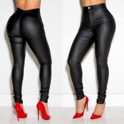 Slim Pu Leather Pants Nihaostyles Wholesale Clothes NSLS99821