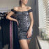 Gothic Style Lace Stitching Pattern Mesh See-Through Sheath Dress NSGYB99894