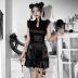 gothic style Stand Collar Sleeveless Hollow Drawstring Dress nihaostyles clothing wholesale NSGYB99903