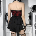 Gothic Style Lace Pattern High Waist Tube Top Dress NSGYB99906