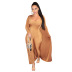 Solid Color Casual Long-Sleeved Backless Jumpsuit & Coat 2 Piece Set NSMYF100002