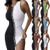 Pit Strip Stitching Sleeveless Sheath Dress NSLZ109035