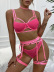 Solid Color Embroidery Lace Sexy Lingerie Set NSRBL109077