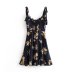 Retro Print Ruffle Floral Sling Dress NSAM109126