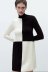 Color Matching High Neck Long Sleeve Slim Knitted Dress NSAM109128