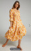 Floral Print Elastic Short Sleeve Square Neck Dress NSAM109131