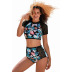 Lace Stitching High Waist Swimwear Set NSXSY109240