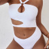 Solid Color Hollow Open Back Swimsuit NSXSY109245