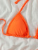 Conjunto de 2 piezas de bikini dividido con cuello colgante y cordones de color liso NSZO109259