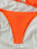 Conjunto de 2 piezas de bikini dividido con cuello colgante y cordones de color liso NSZO109259