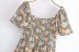 One-Shoulder Puff Sleeve Ruffle Stitching Floral Print Dress NSAM109299