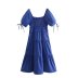 Short Sleeve Splicing Solid Color Pleated Dress NSAM109304