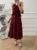 Hanging Neck Sleeveless Pleated Backless Prom Dress NSAM109305