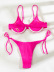 Solid Color Lace-Up Split Bikini 2 Piece Set NSZO109447