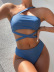 solid color one-shoulder one-piece swimwear NSZO109458