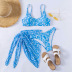 Printed Sling Split Swimwear Three-Piece Set NSZO109460