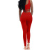 Solid Color Hollow Lace Up Jumpsuit NSHWM109533