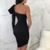 Solid Color Oblique Shoulder Open Back Prom Dress NSHWM109581