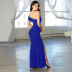 Solid Color One-Word Neck Slit Prom Dress NSHWM109588