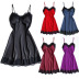 V-Neck Lace Suspender Nightdress Multi-Color NSYCX109589