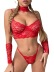 Lace Hollow Hanging Neck Sexy Lingerie Set NSRBL109603