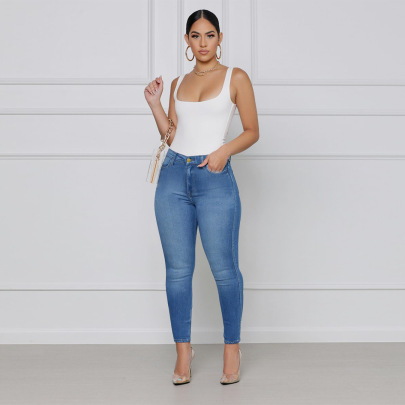 Plus Size Trend Ripped Jeans NSGYY107723