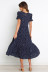 Wave Dot Print Short-Sleeved Loose Mid-Length Dress NSJRM100170