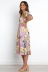 Ruffled Sleeves Big Flower Print Elastic Dress NSJRM100194