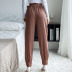 Lace-Up Solid Color Slim-Fit Pants NSDMB100211